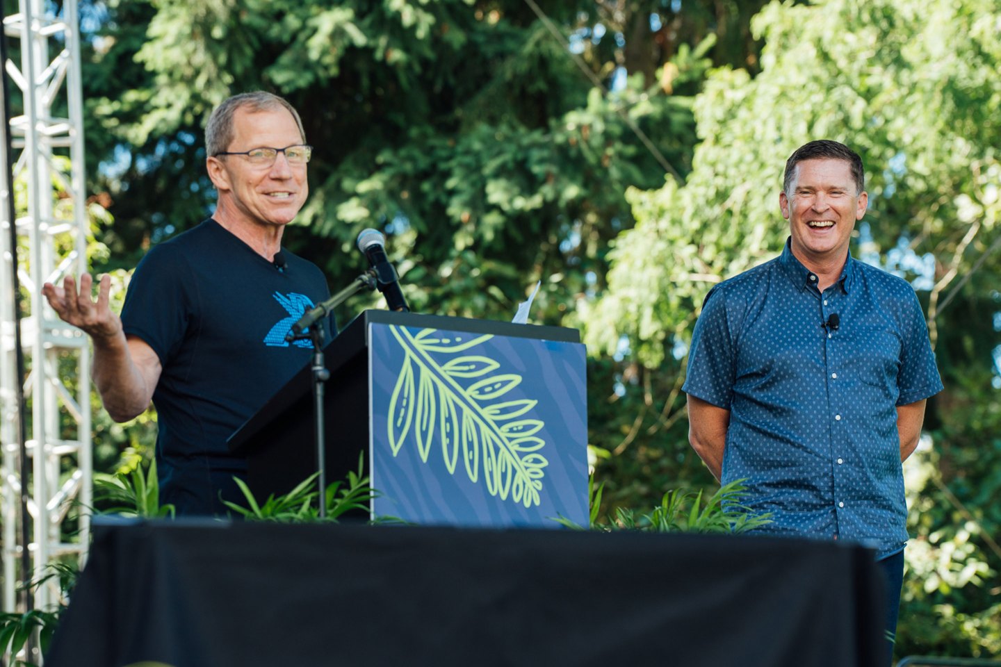 Former Brooks Running CEO Jim Weber and his successor Dan Sheridan.