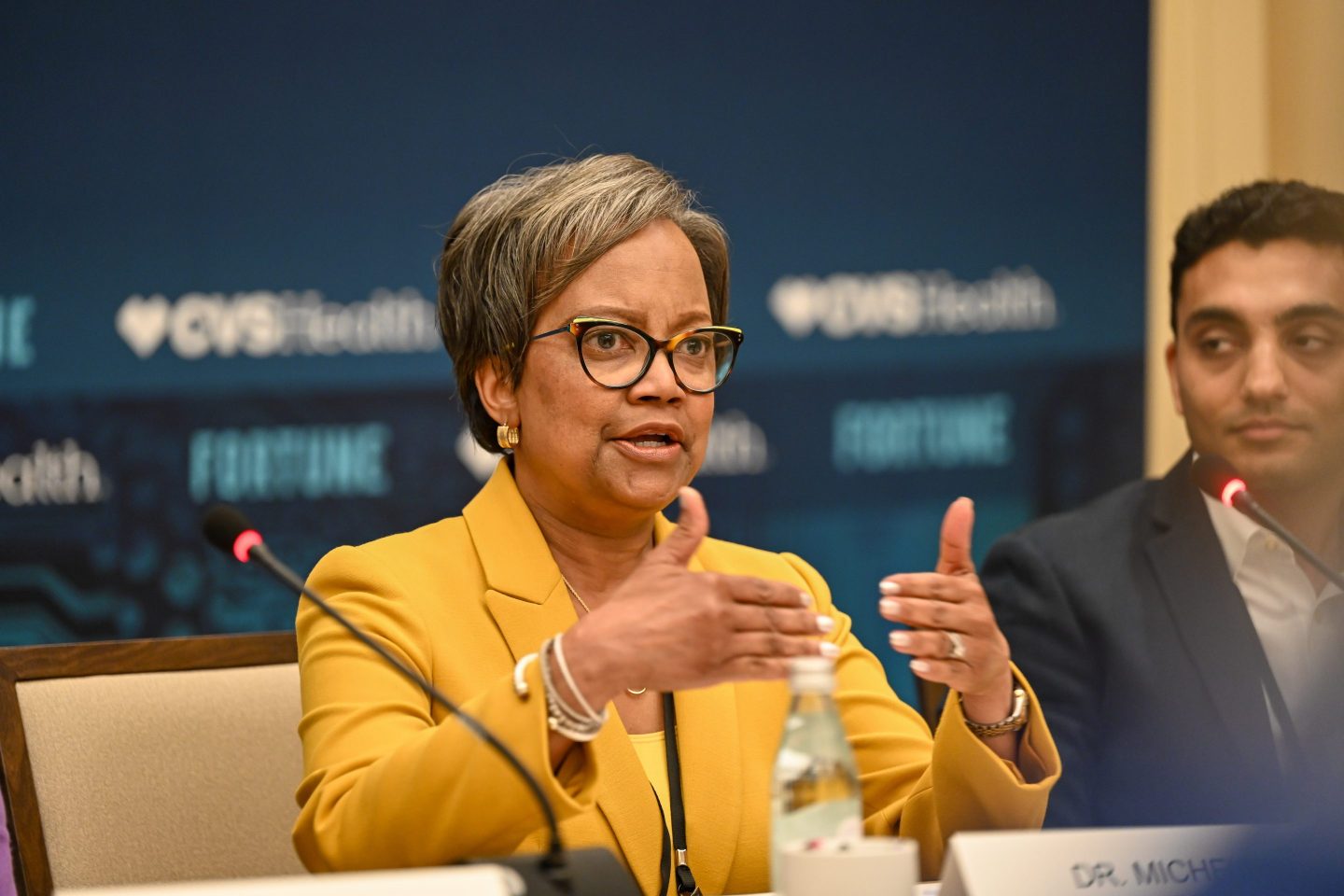 Dr. Michelle Gourdine, Senior Vice President, CVS Health and Chief Medical Officer, CVS Caremark, speaks about the lack of trust in the health care system at Fortune's Brainstorm Health conference in Dana Point, Calif.