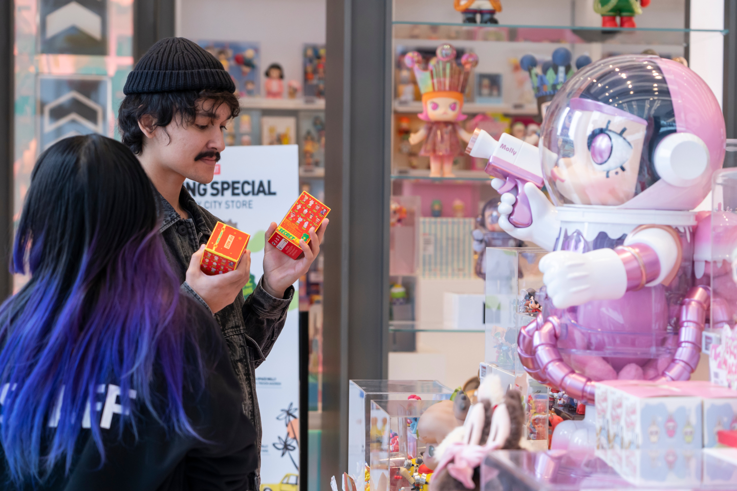 Customers at Pop Mart's Los Angeles, California store.