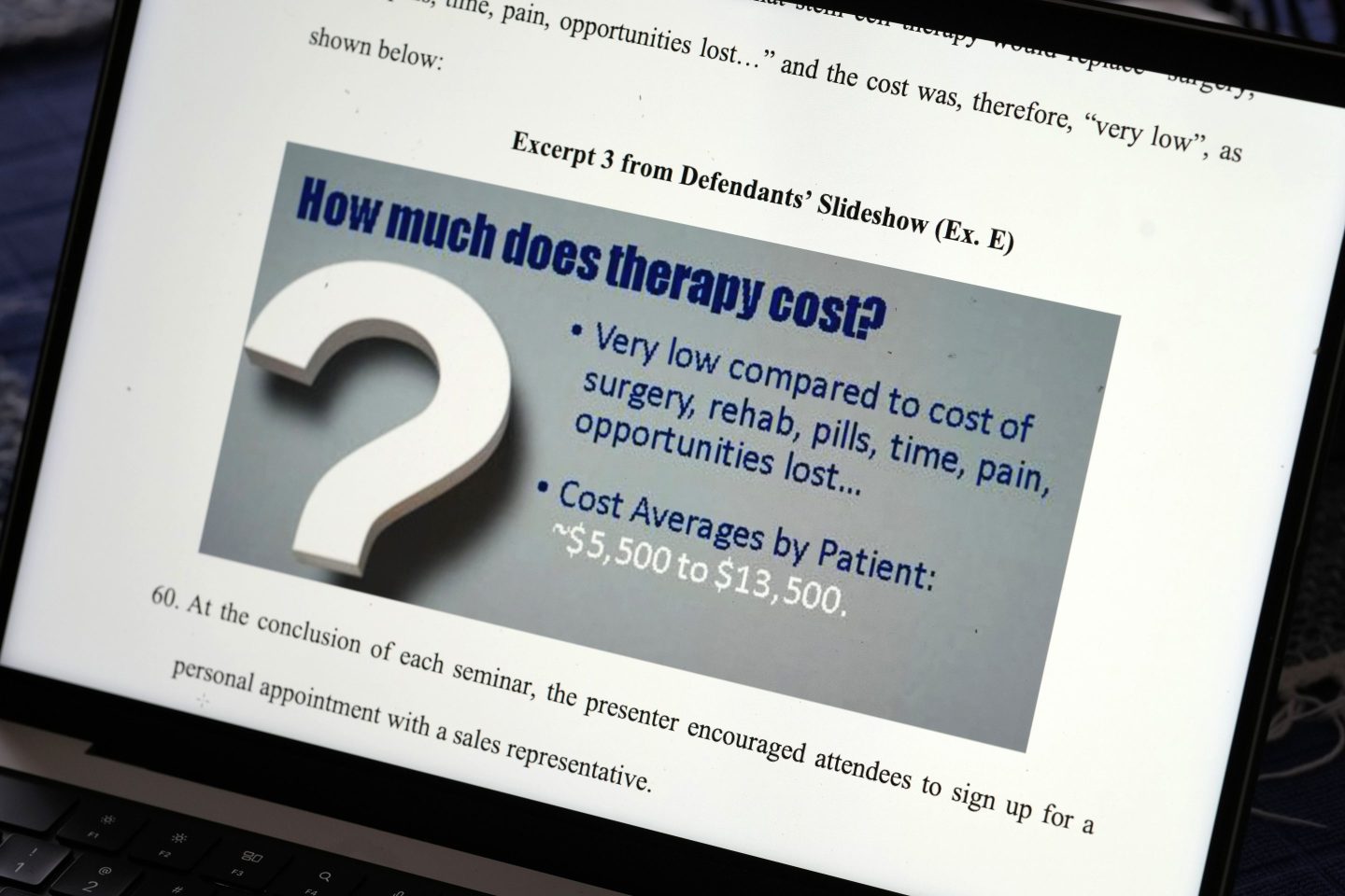 court exhibit from a lawsuit