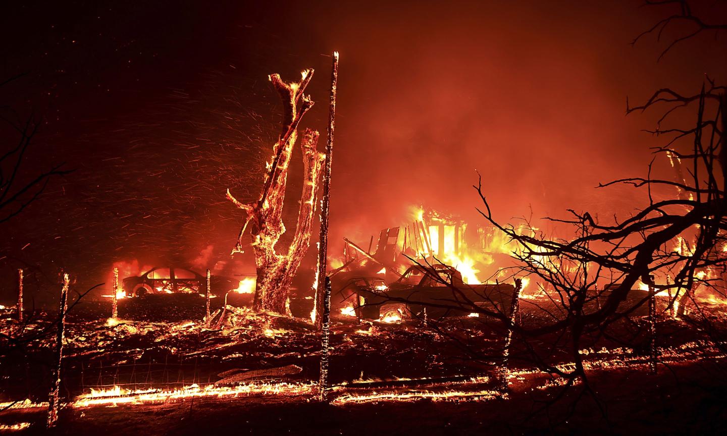 Wind-driven wildfire scorches thousands of acres 60 miles east of San Francisco as California firefighters fight back