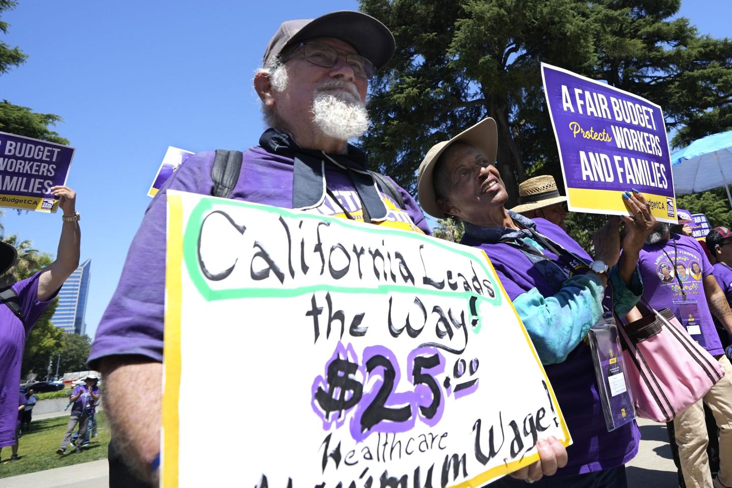 California Democrats agree to delay minimum wage hike for health care workers, who will eventually get $25 per hour