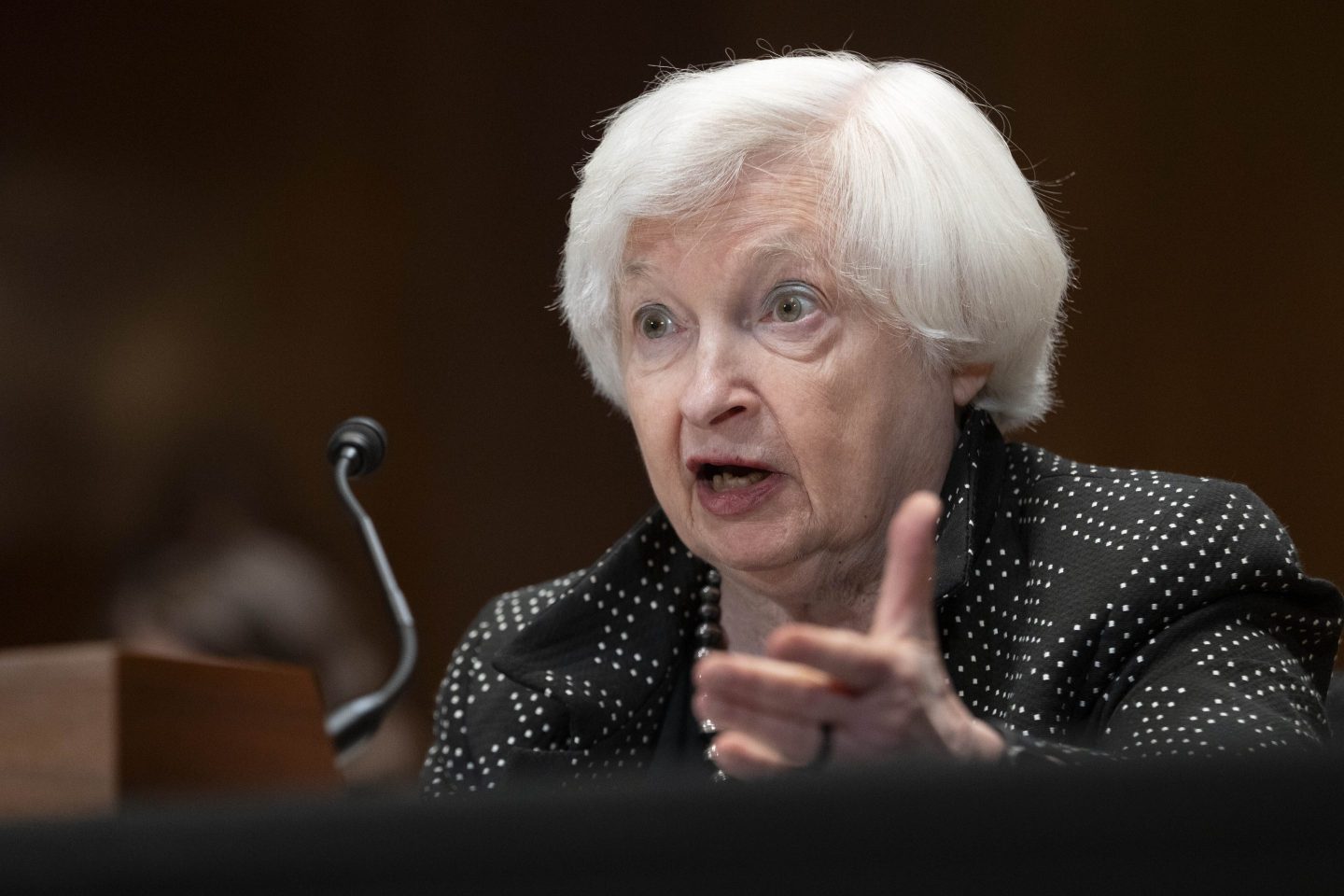 Treasury Secretary Janet Yellen testifies during a Senate Appropriations Subcommittee hearing, June 4, 2024, on Capitol Hill in Washington.