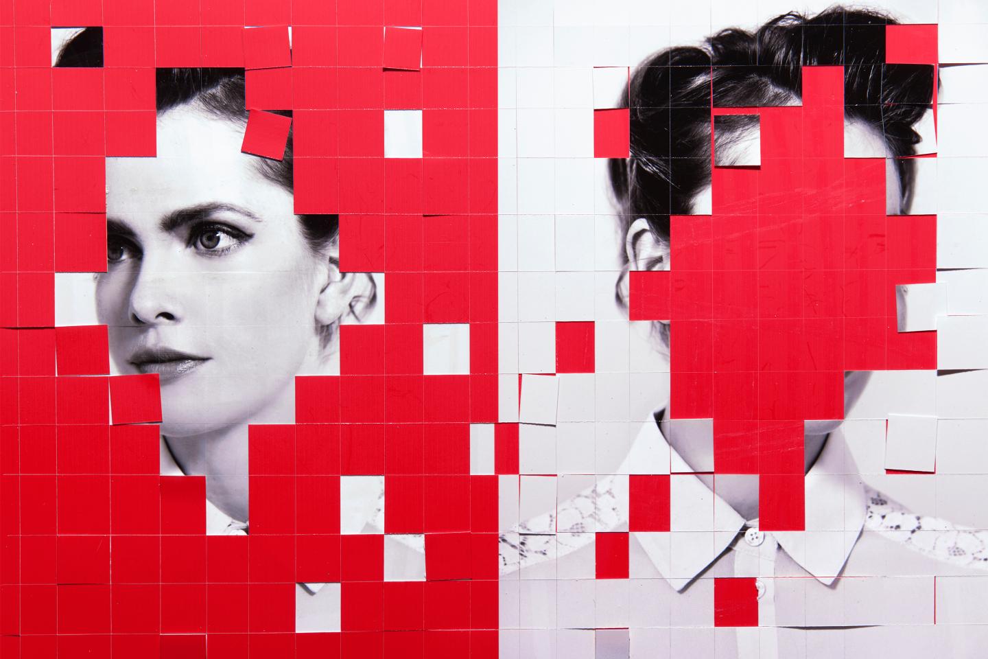 paper collage of woman
