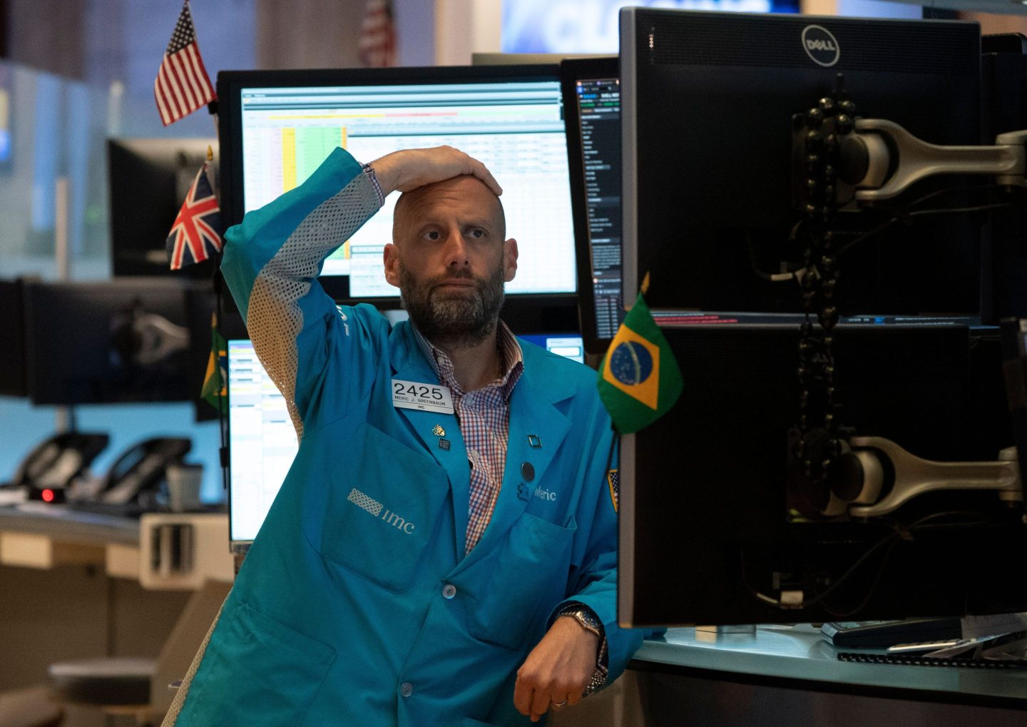 Traders on the floor of the New York Stock Exchange