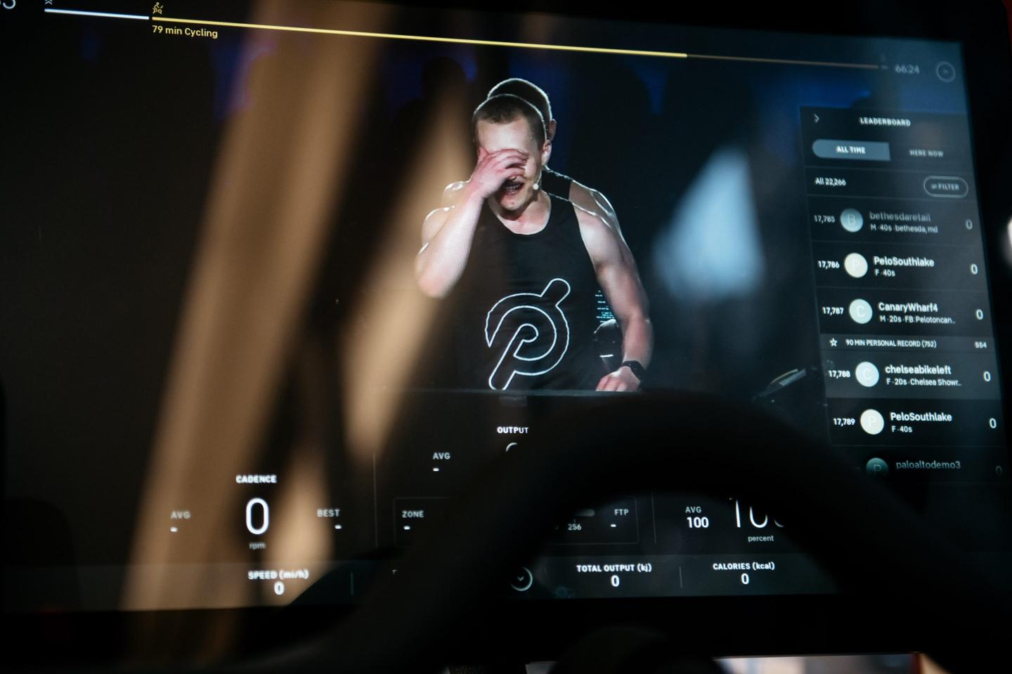 a Peloton instructor on screen