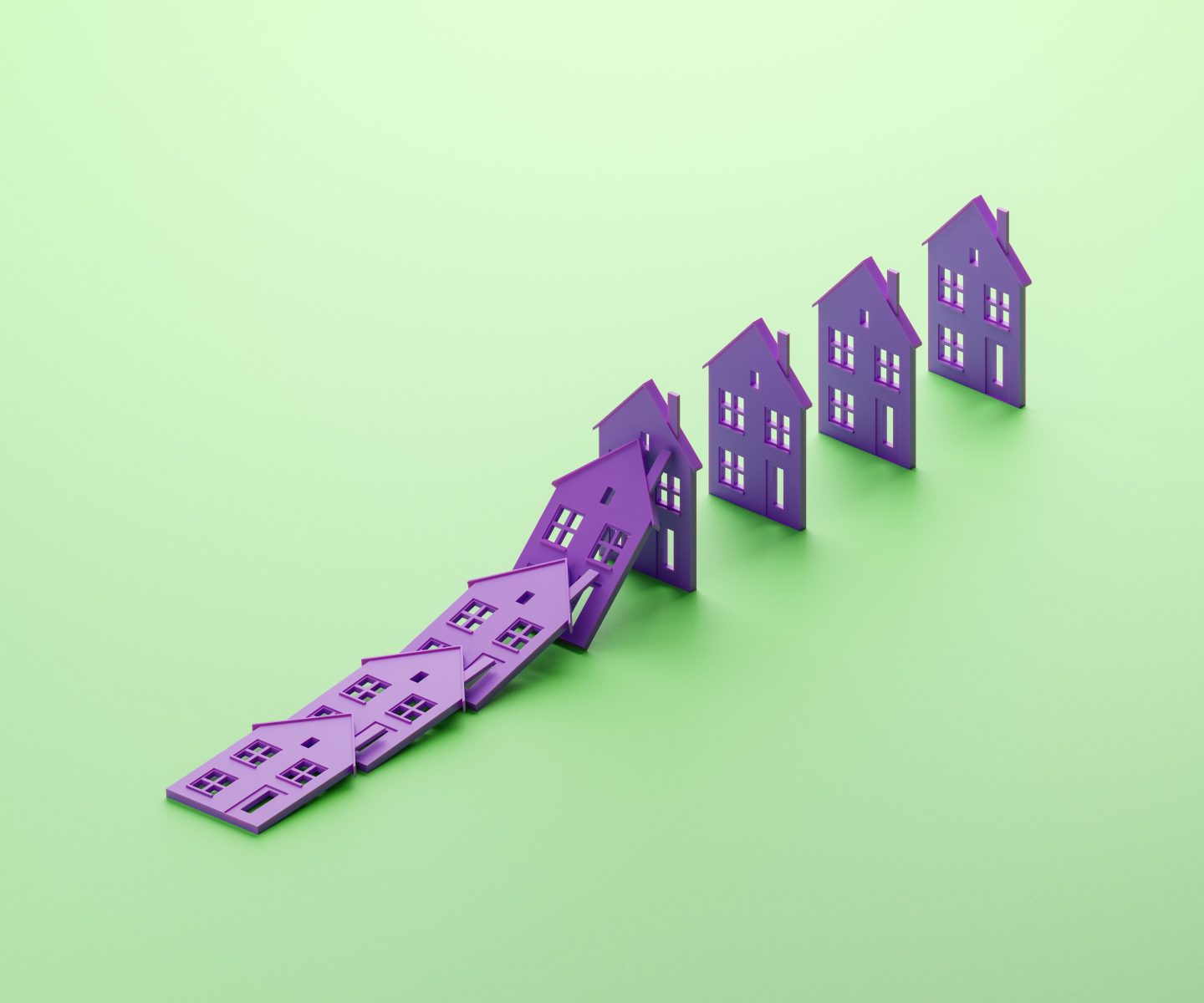 Houses falling like dominoes