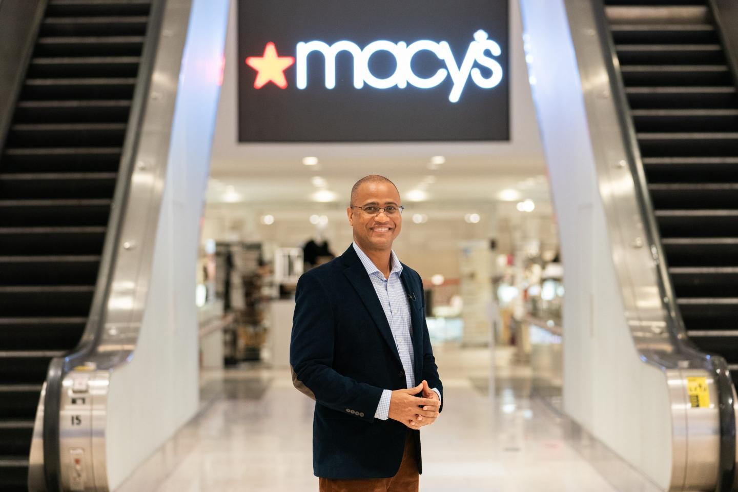 Adrian Mitchell, chief financial officer of Macy's, at the company's flagship store in New York City.