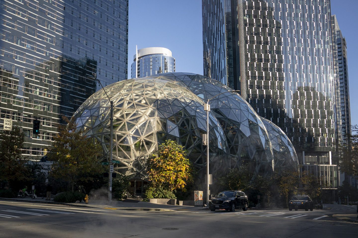 The exterior of The Spheres is seen at the Amazon.com Inc. headquarters