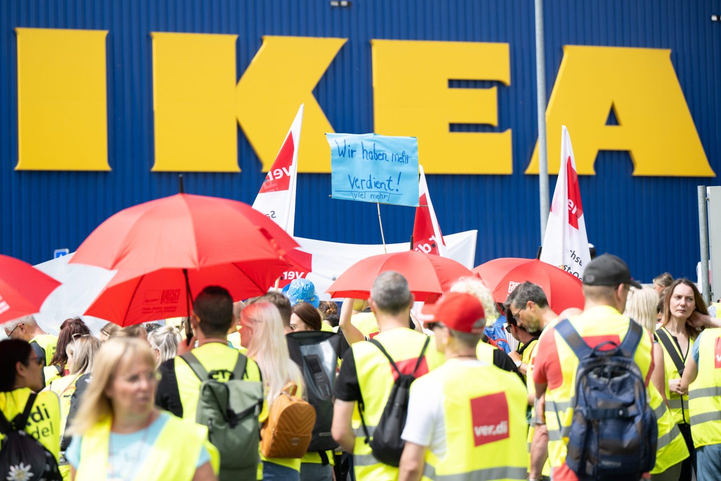 Ikea store workers have been striking to demand higher wages.