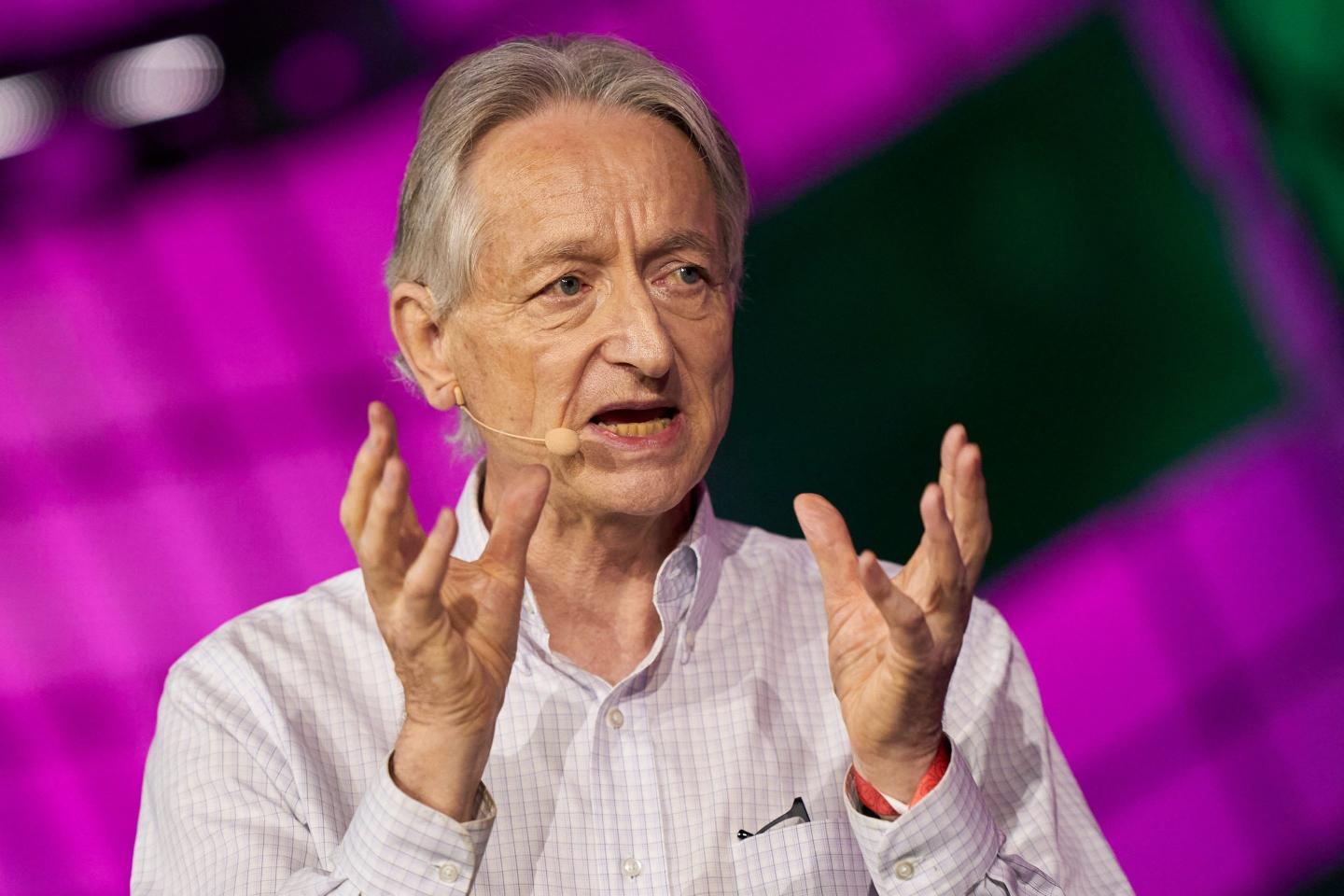 British-Canadian cognitive psychologist and computer scientist Geoffrey Hinton, known as the 'godfather of AI' speaks with Nick Thompson of The Atlantic