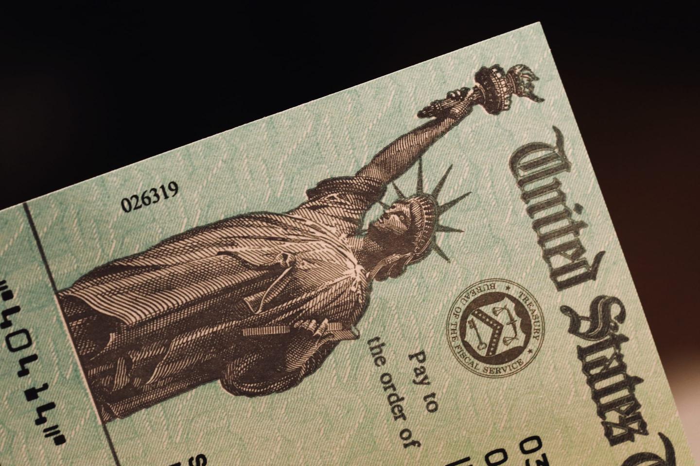 US Treasury payment check