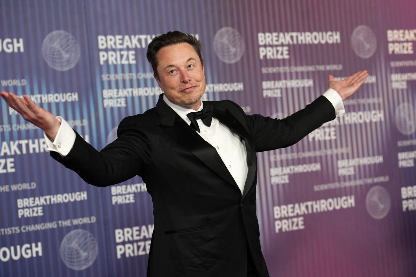 Elon Musk in a tuxedo
