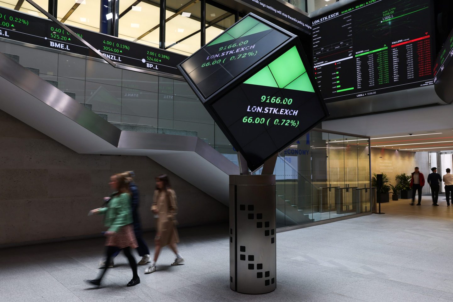 People walking in the London Stock Exchange