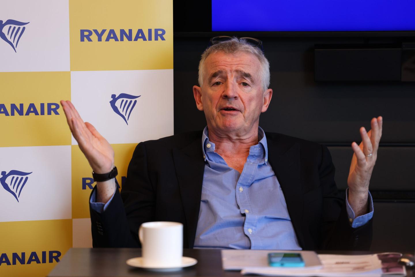 Michael O'Leary, chief executive officer of Ryanair Holdings Plc, during a news conference in London, UK, on Wednesday, April 24, 2024.