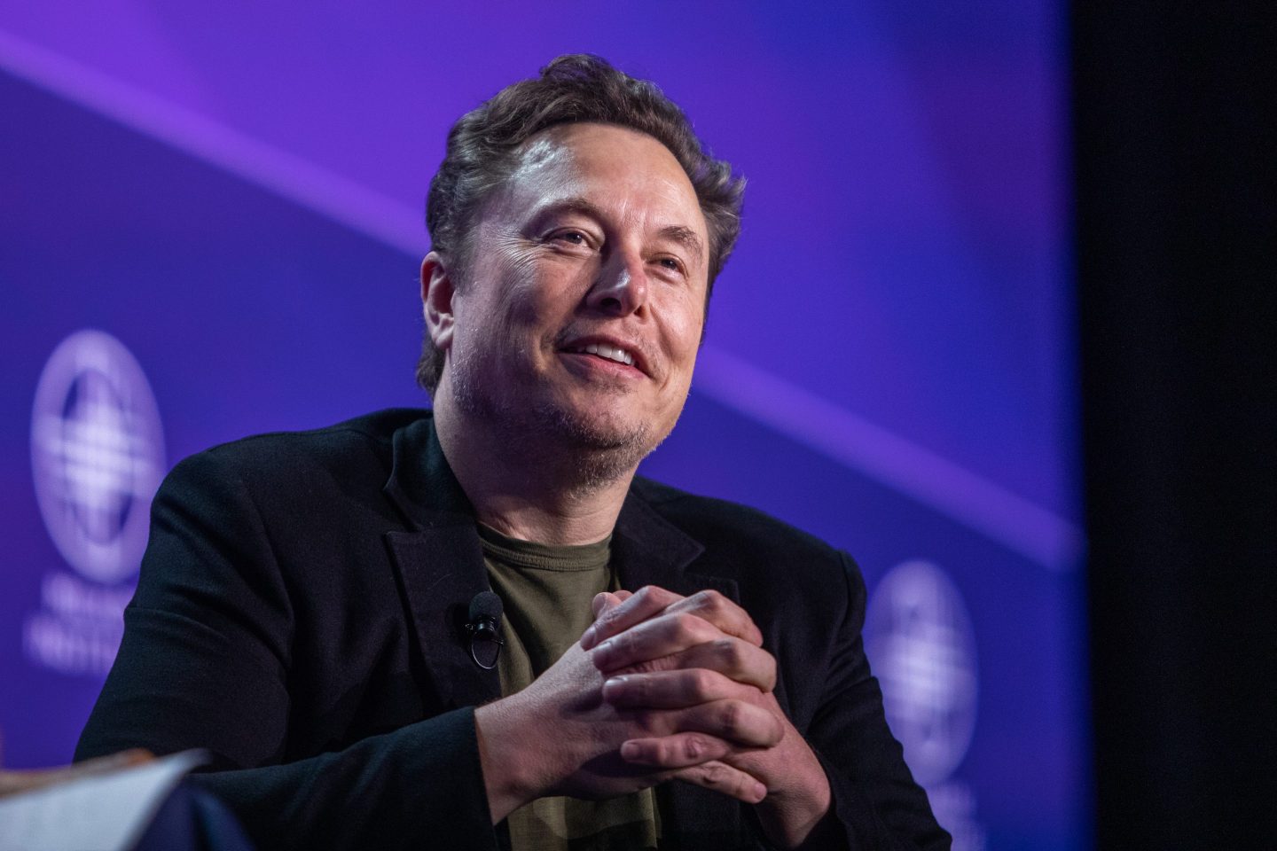 Elon Musk, co-founder of Tesla and SpaceX and owner of X Holdings Corp., speaks at the Milken Institute's Global Conference at the Beverly Hilton Hotel,on May 6, 2024 in Beverly Hills, California.