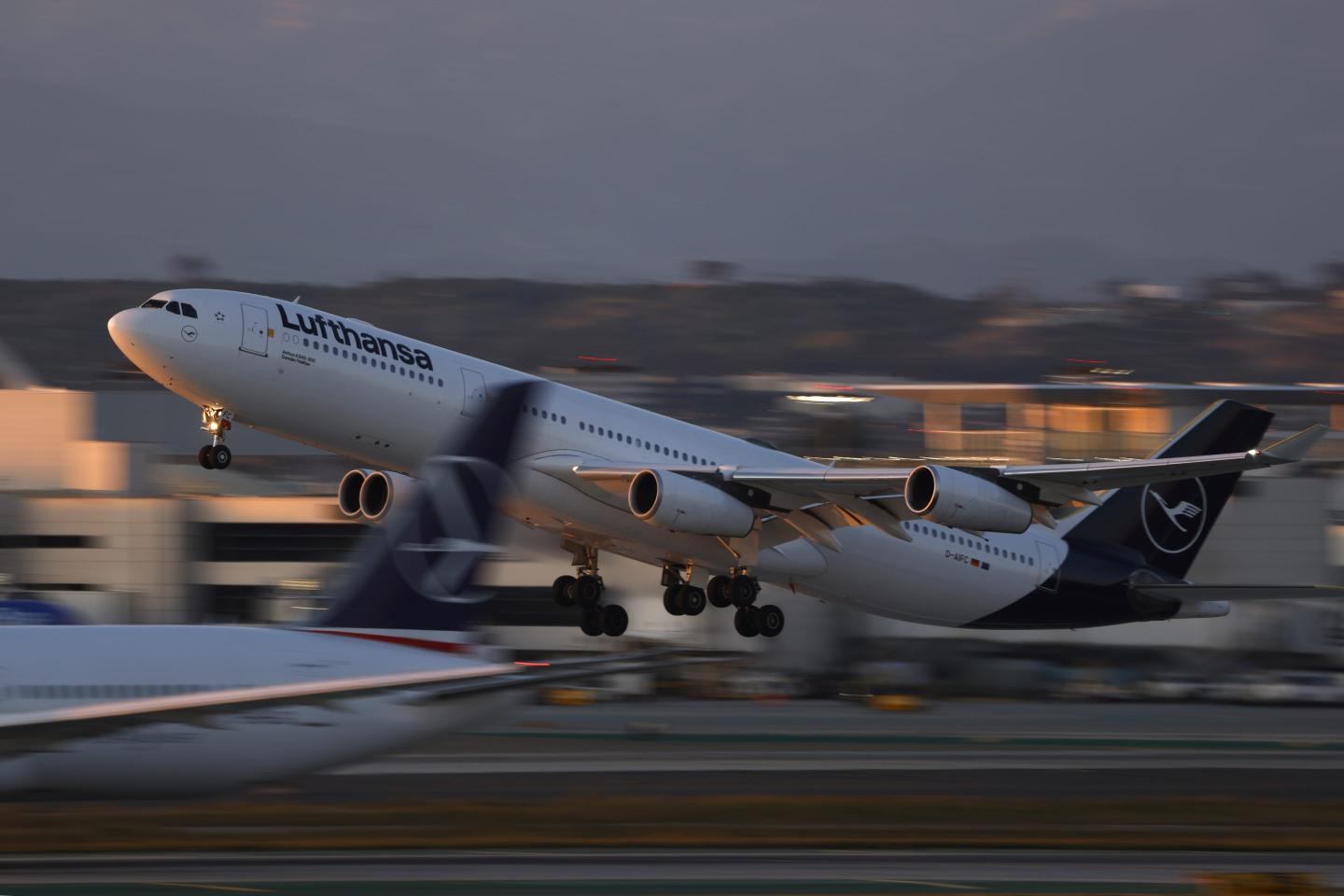 A Lufthansa Airbus A340-313 aircraft.