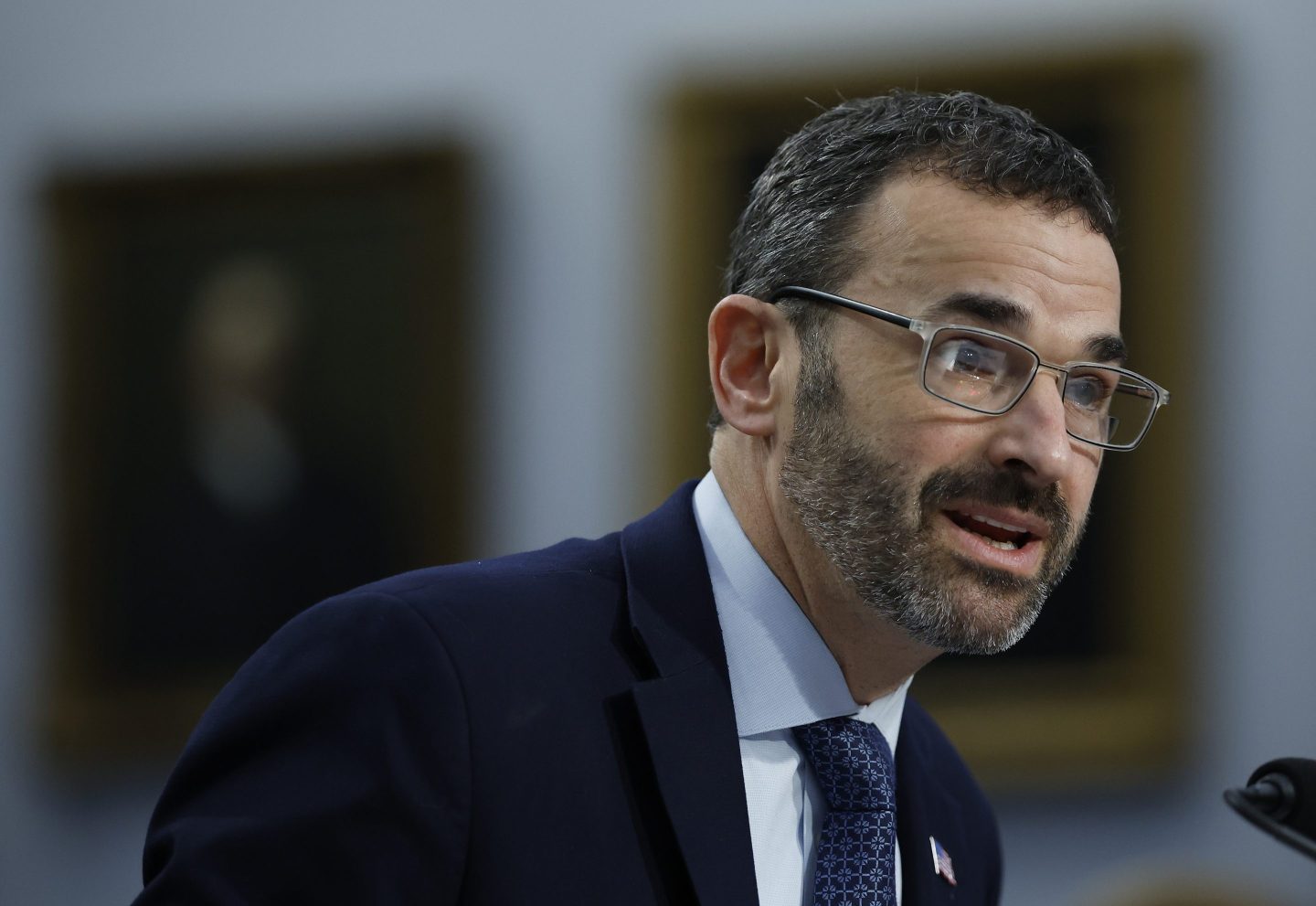 IRS Commissioner Dan Werfel seen testifying at the House of Representatives