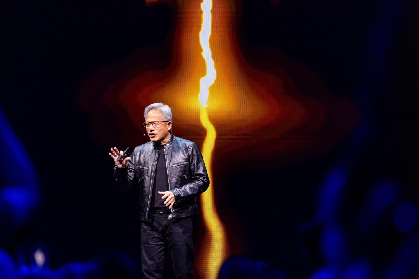 Jensen Huang speaks on stage