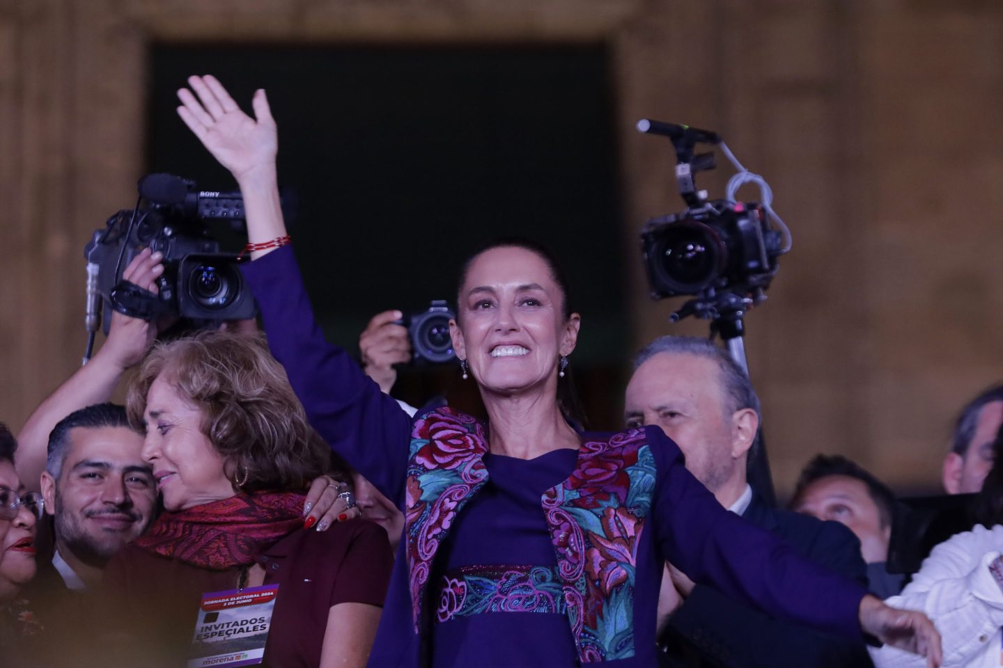 Claudia Sheinbaum celebrates her presumed election as Mexico's first female president. 