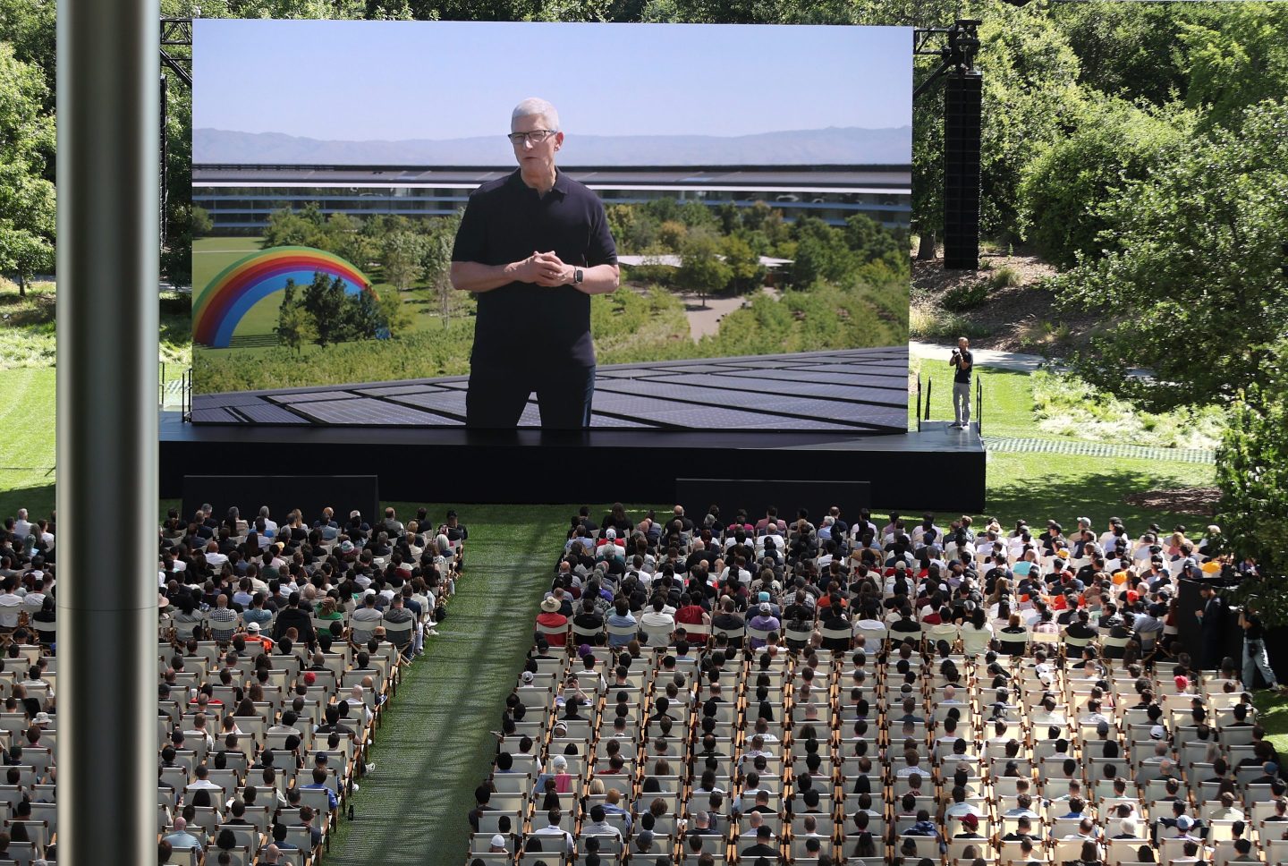 Apple CEO Tim Cook presides over the company's 2024 WWDC developers' conference.