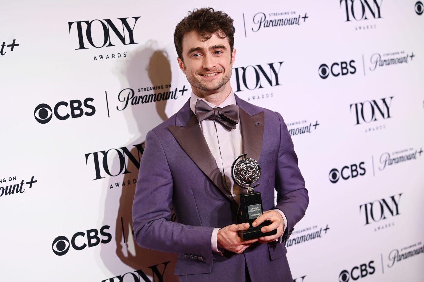 Daniel Radcliffe on Sunday won a Tony for his performance as Charley Kringas in “Merrily We Roll Along.”