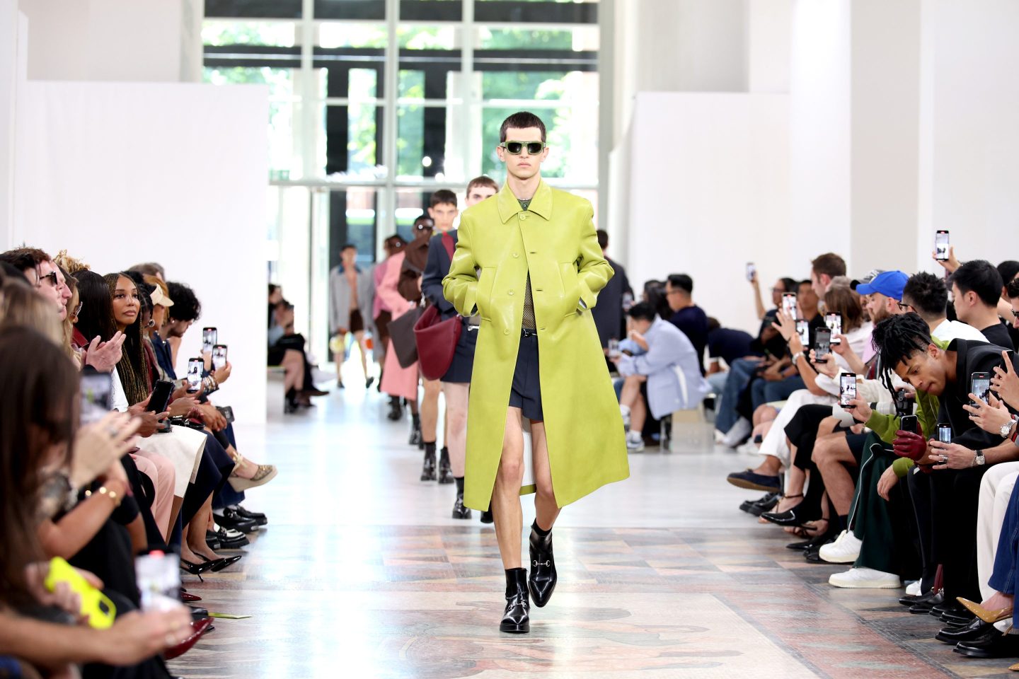 A model walks the runway the Gucci Men's Spring Summer 2025 Fashion Show during the Milan Fashion Week on June 17, 2024 in Milan.