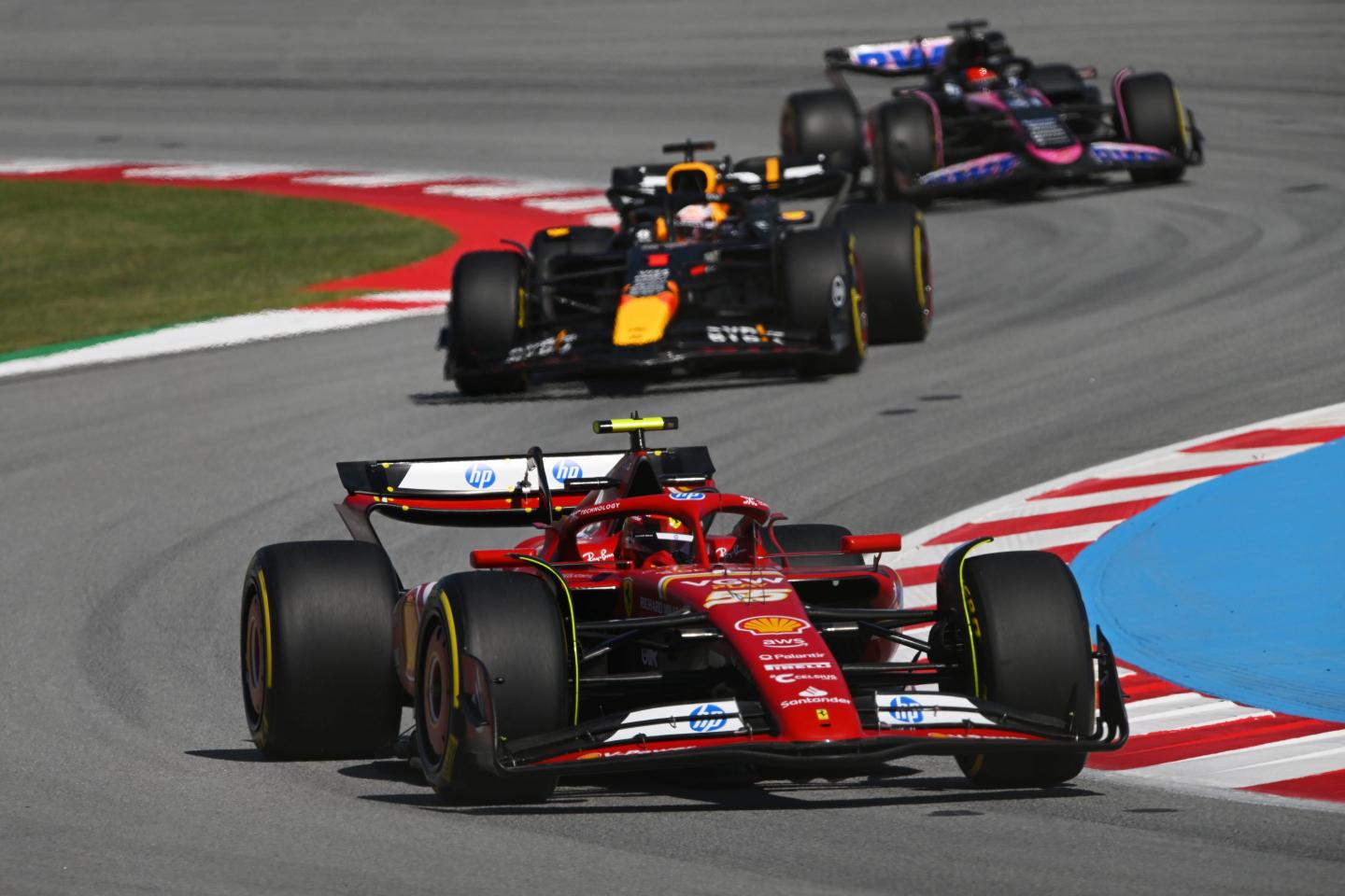 Formula 1 race cars on a track