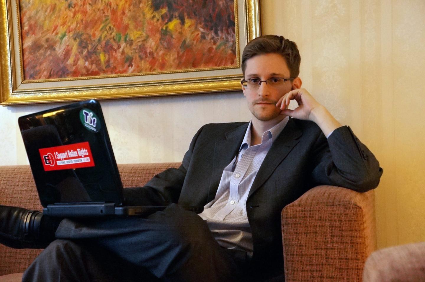 Former intelligence contractor Edward Snowden poses for a photo during an interview in an undisclosed location in December 2013 in Moscow, Russia.