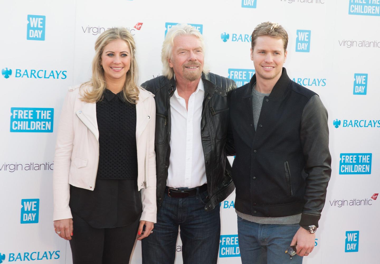 Holly Branson, Richard Branson and Sam Branson attend We Day UK at Wembley Arena on March 5, 2015 in London, United Kingdom.