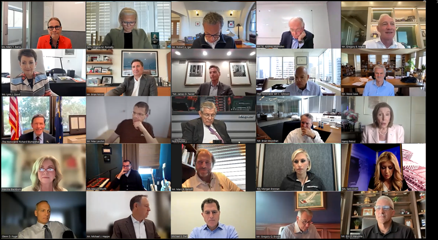 Participants speak at the virtual Yale CEO Summit on June 11.