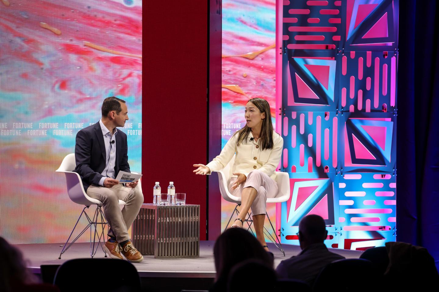 Clara Shih, CEO of Salesforce AI, with Fortune AI Editor Jeremy Kahn at Fortune Brainstorm Tech.