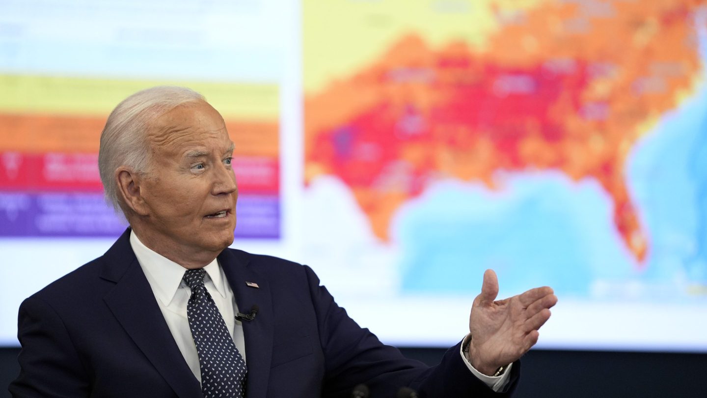President Joe Biden speaks during a visit to the D.C. Emergency Operations Center, on July 2, 2024, in Washington.
