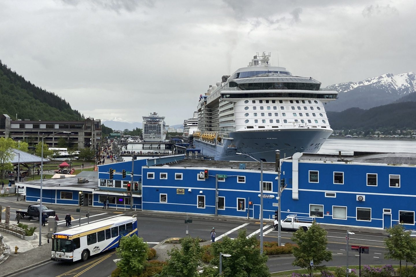cruise ship docked at port