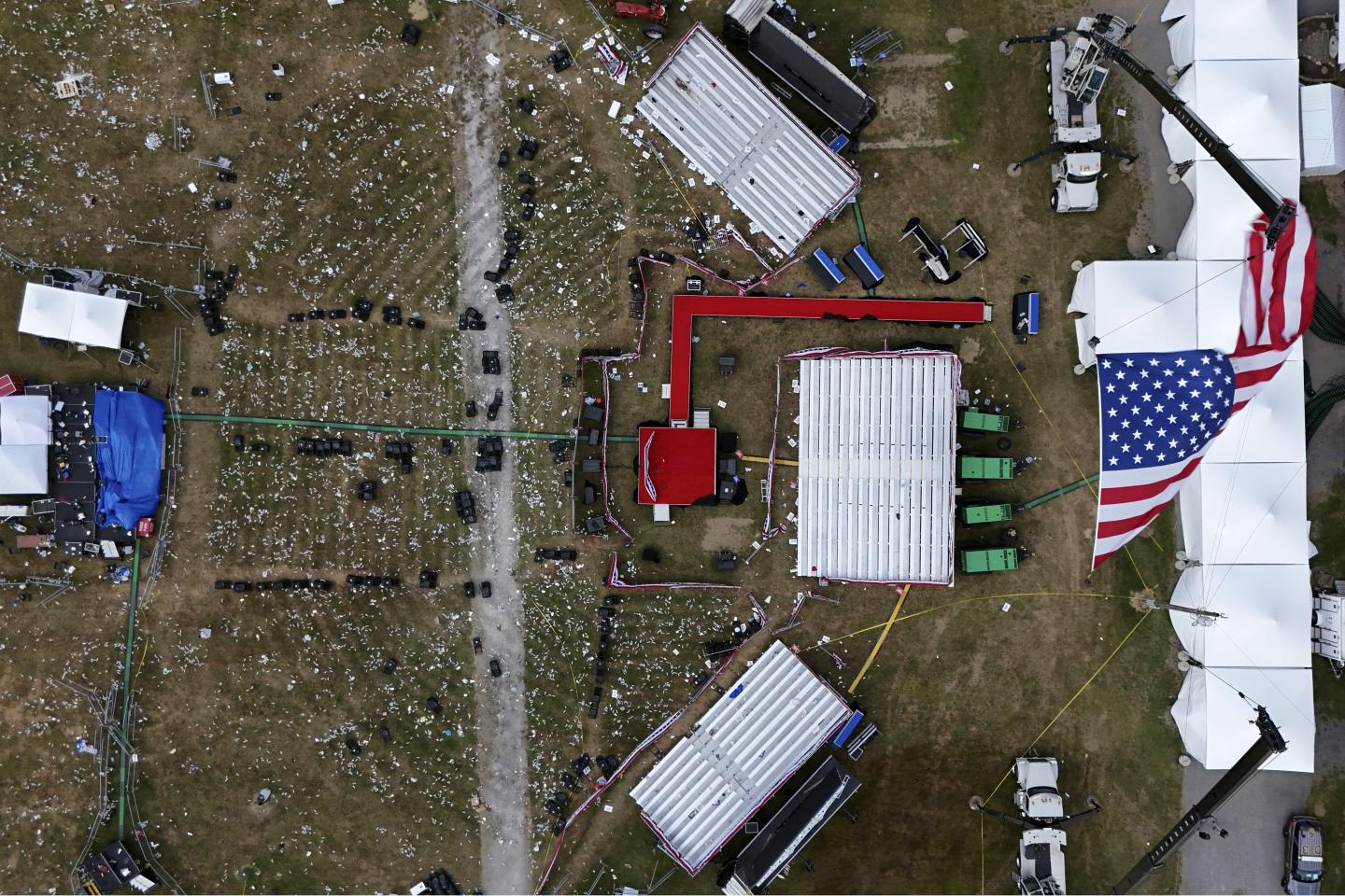 overhead view of campaign site