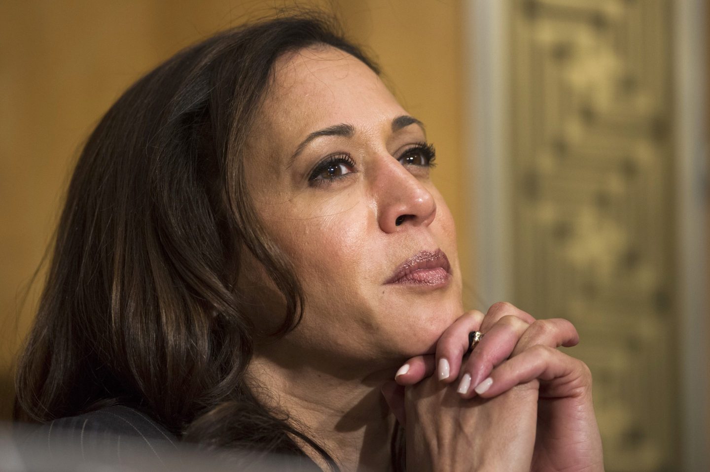 Then Sen. Kamala Harris, D-Calif. is seen on Capitol Hill, Jan. 10, 2017, in Washington.