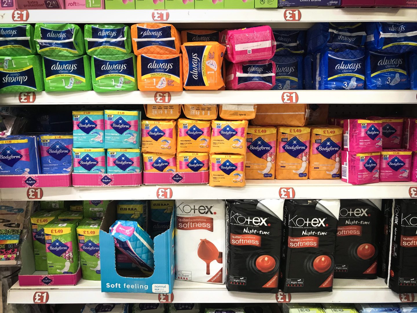 Sanitary products stock