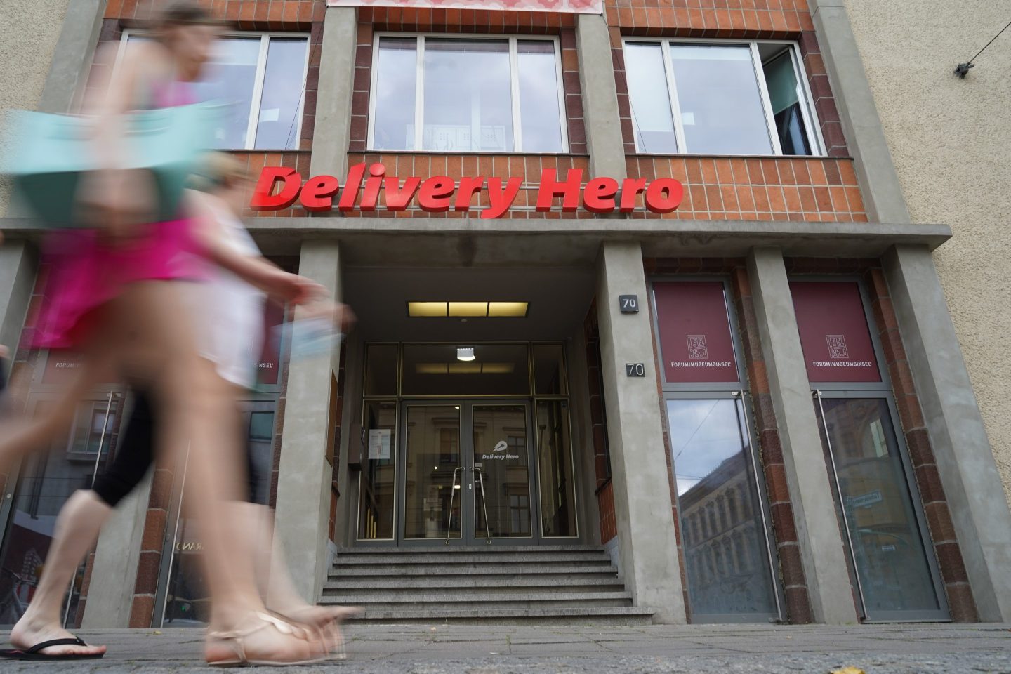 View of the headquarters of the food delivery service Delivery Hero in the Oranienburger Straße, Germany.