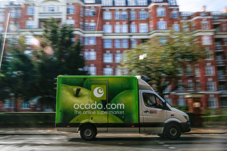 A delivery truck operated by Ocado Group Plc passes residential houses in the Maida <a href="https://fortune.com/company/vale/" target="_blank">Vale</a> district of London, U.K., on Thursday, Oct. 8, 2020. Covid-19 lockdown enabled online and app-based grocery delivery service providers to make inroads with customers they had previously struggled to recruit, according the Consumer Radar report by BloombergNEF. Photographer: Hollie Adams/Bloomberg via Getty Images