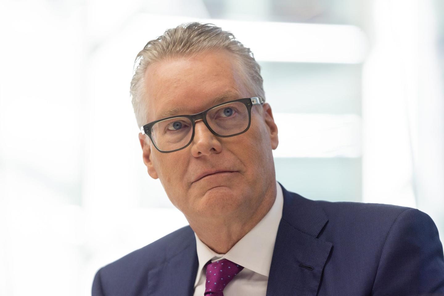 Delta CEO Ed Bastian looks serious