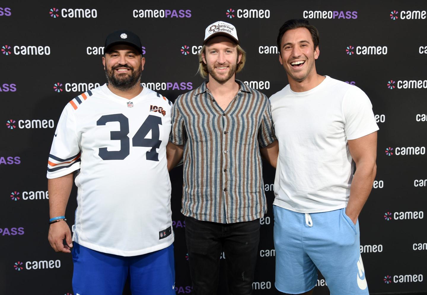 Three Cameo cofounders at a Super Bowl party