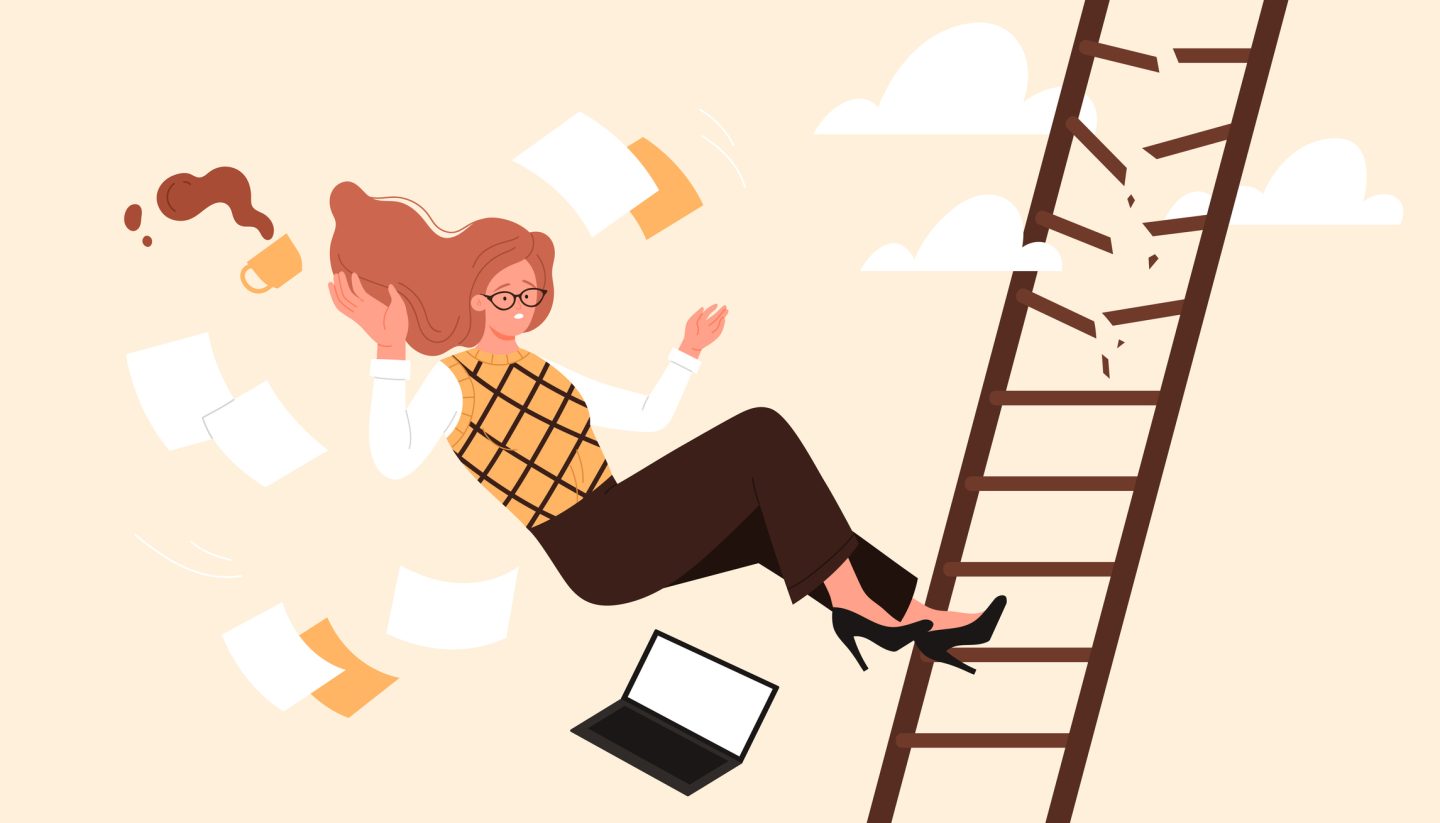 The evidence suggests that the 'broken rung' is a bigger obstacle to women's advancement in the workplace than the 'glass ceiling.'