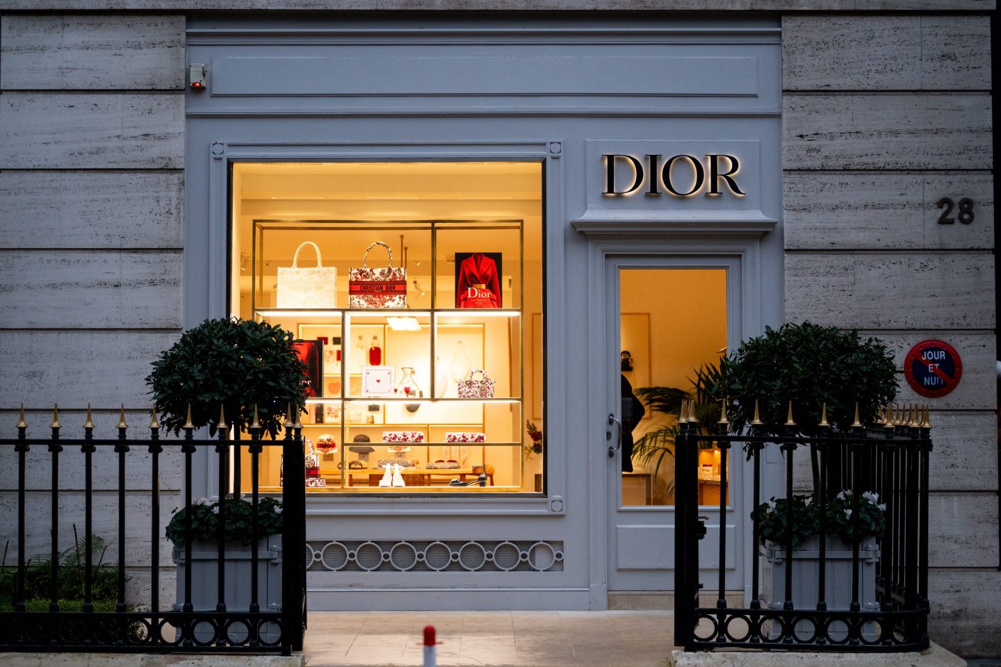 A Christian Dior SE luxury clothing boutique, operated by LVMH Moet Hennessy Louis Vuitton SE, in Paris, France, on Thursday, Jan. 25, 2024. LVMH sales rose at the end of last year as wealthy shoppers treated themselves to the group's pricey handbags and Champagne, a sign of resilience at the world's largest luxury conglomerate. Photographer: Benjamin Girette/Bloomberg via Getty Images