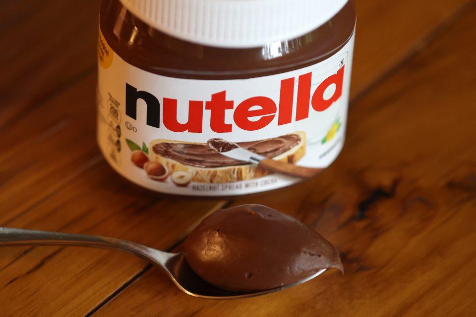SAN ANSELMO, CALIFORNIA - MARCH 27: In this photo illustration, a container of Nutella hazelnut spread made by the Ferrero company is displayed on March 27, 2024 in San Anselmo, California. (Photo Illustration by Justin Sullivan/Getty Images)