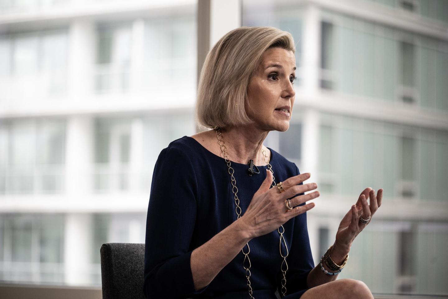 Ellevest CEO And Co-Founder Sallie Krawcheck speaking in an interview.