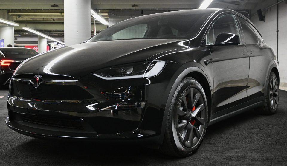 A <a href="https://fortune.com/company/tesla/" target="_blank">Tesla</a> Model X during the Montreal Electric Vehicle Show in Montreal, Quebec, Canada, on Friday, April 19, 2024. Prime Minister Justin Trudeau is offering more tax breaks to automotive firms to put their electric vehicle factories in Canada, as companies including <a href="https://fortune.com/company/honda-motor/" target="_blank">Honda</a> Motor Co. and <a href="https://fortune.com/company/toyota-motor/" target="_blank">Toyota</a> Motor Corp. consider lucrative new investments. Photographer: Graham Hughes/Bloomberg via Getty Images
