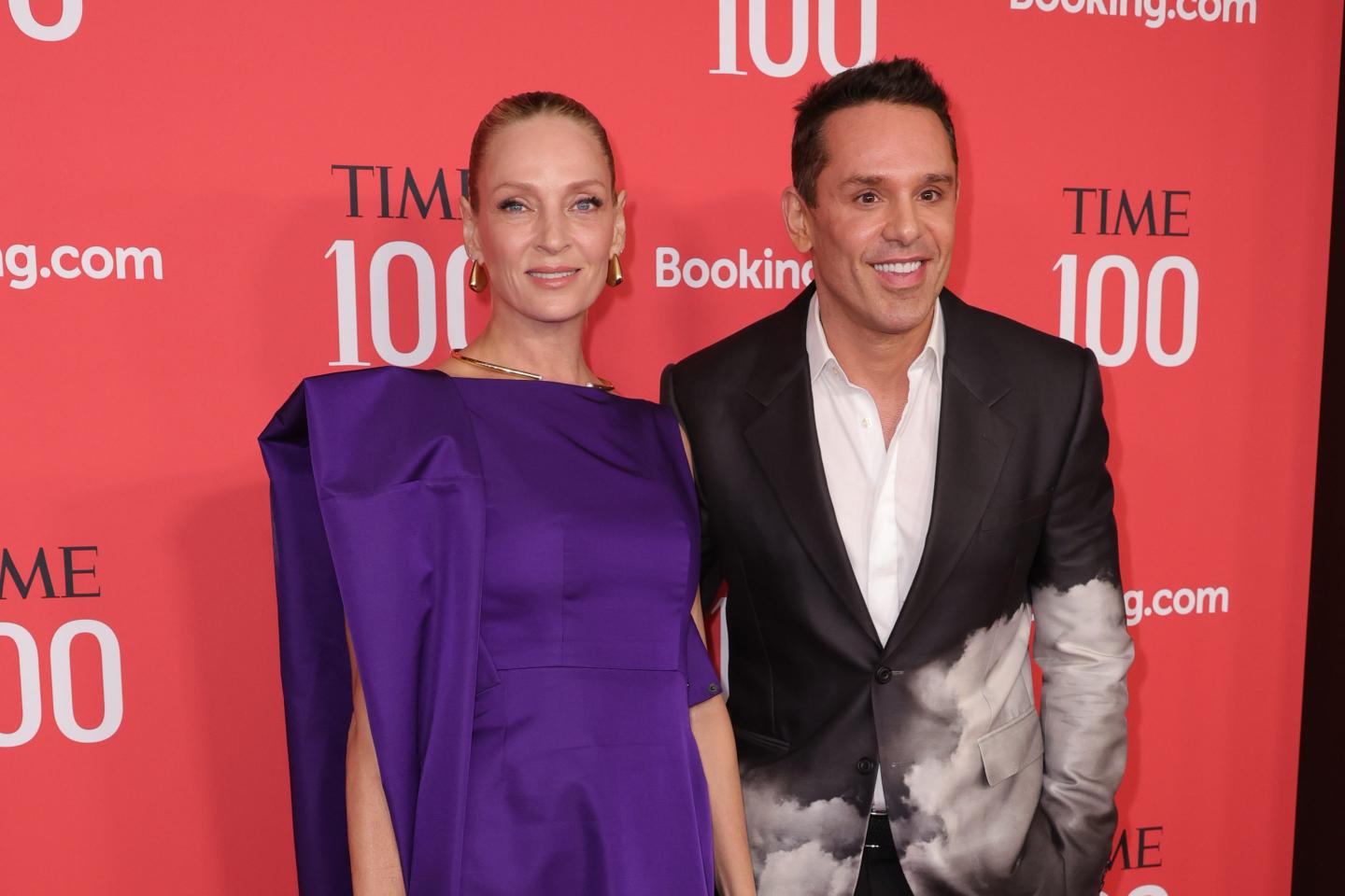 Uma Thurman and Christian Angermayer attend the 2024 Time100 Gala at Jazz at Lincoln Center on April 25, 2024 in New York City.