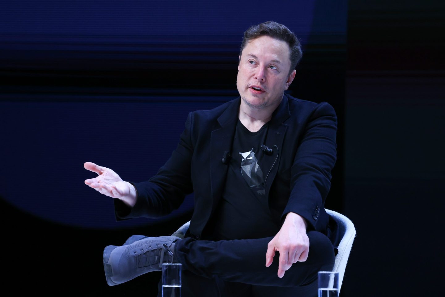 Elon Musk attends 'Exploring the New Frontiers of Innovation: Mark Read in Conversation with Elon Musk' session during the Cannes Lions International Festival Of Creativity 2024 on June 19, 2024 in Cannes, France.