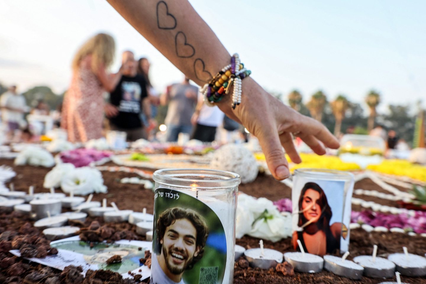 Families of victims and survivors of the October 7 attack on the Nova concert in southern Israel attend a musical memorial event in Tel Aviv on June 27, 2024, amid the ongoing in conflict in the Gaza Strip since the 2023 attacks between Israel and Hamas militants.