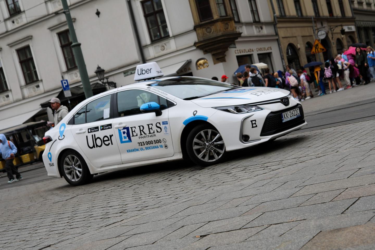 Uber is driving on the road
